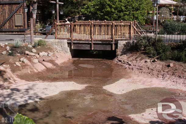 The water way is drained again and the banks have been redone to look more natural.