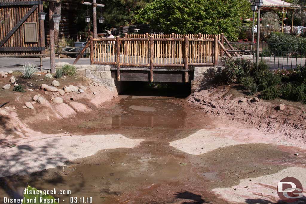 The water way is drained again and the banks have been redone to look more natural.