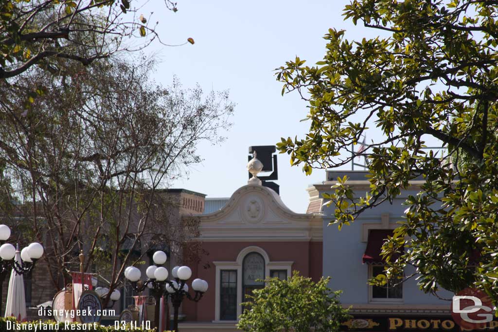 A spotlight was still up on Main Street.