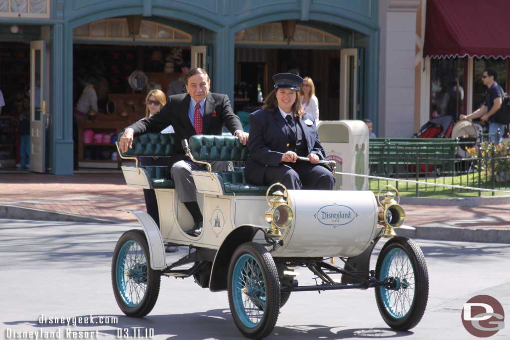 Richard Sherman rolls in on the electric runaround car.