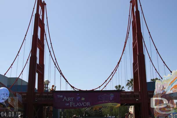 A giant banner for the Food and Wine