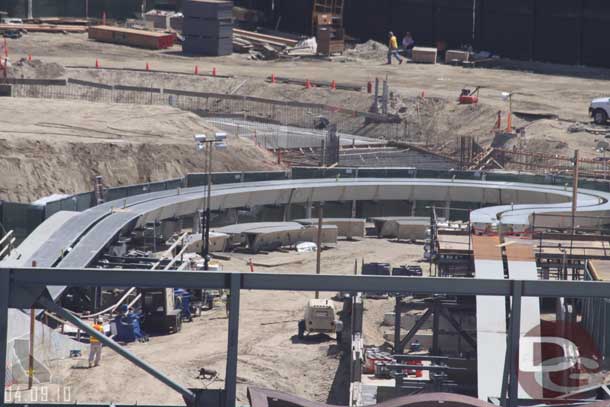 Looks like a surface has been added to the white sections of the track.  Also notice in the background the form work.