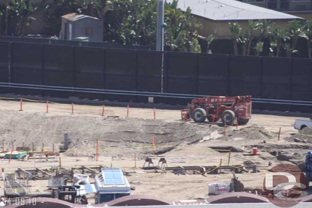 A closer shot of the footers going in over at Cars Land