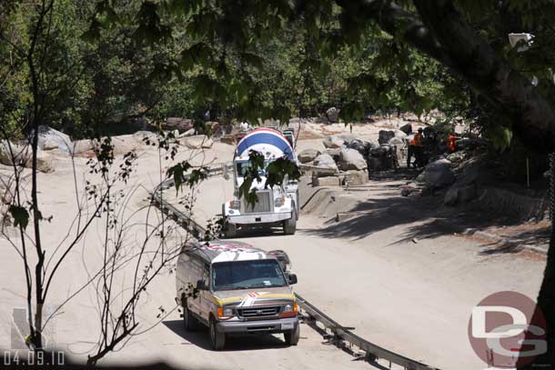 The Rivers of America project is still rolling around.  I spotted several concrete trucks this afternoon.