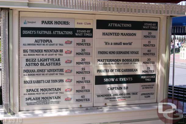 The wait times around 1:50pm