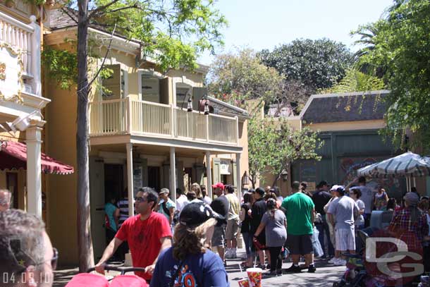 The line for the Stage Door Cafe stretched back to the seating area.