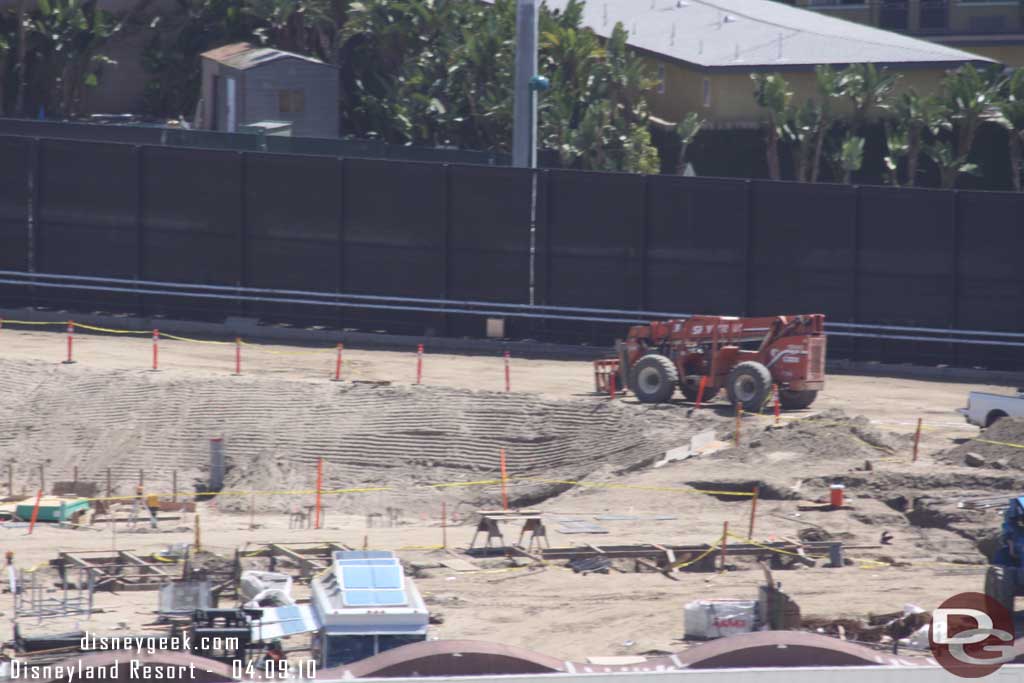 A closer shot of the footers going in over at Cars Land