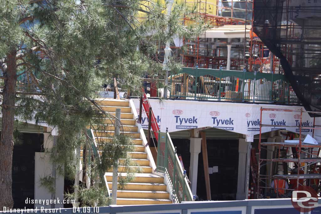 The railings are being installed on the steps