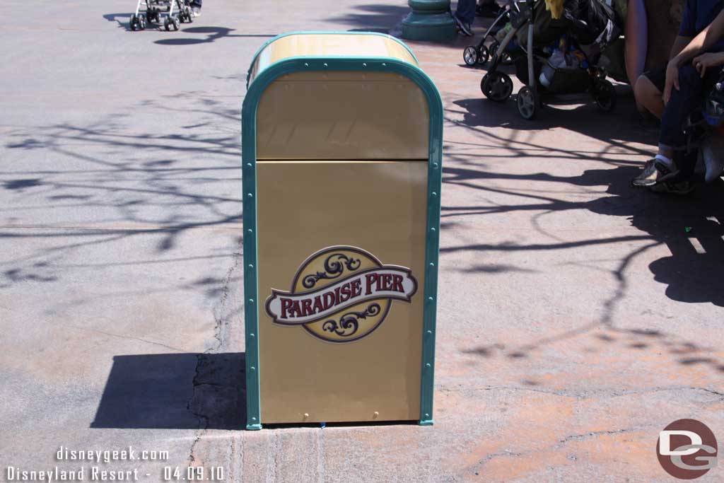 There are new trashcans in the area near the Jellyfish