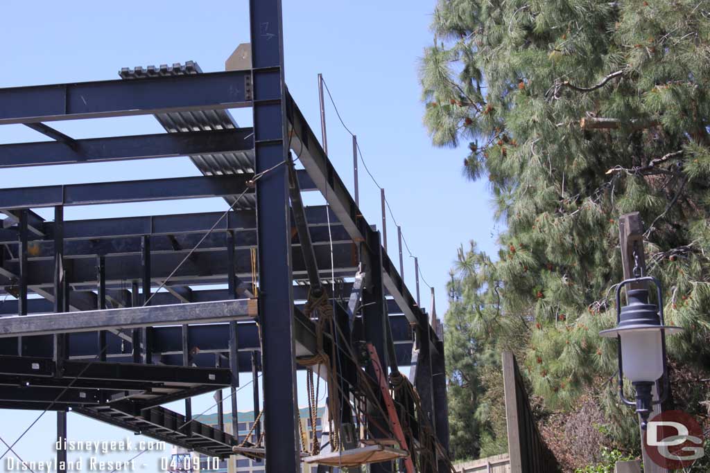 Here you can see the distance from the show building to the wall for the back of the Redwood Creek area.