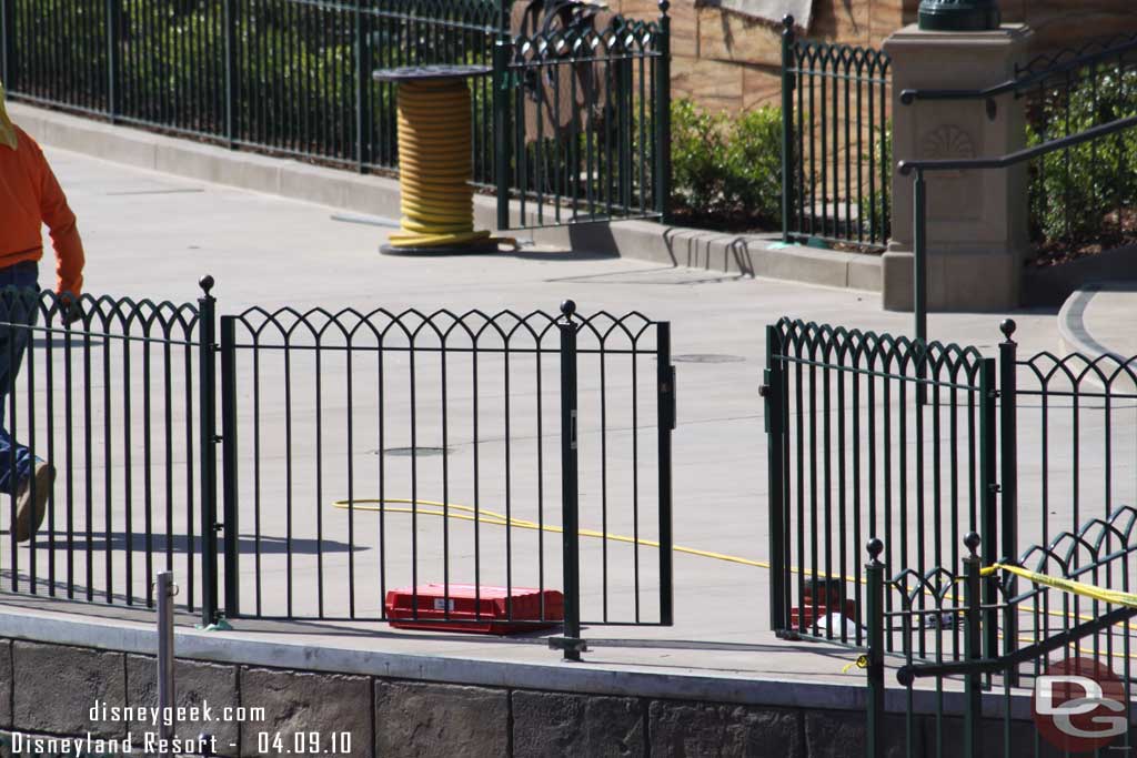 They were working on this fence while I was there.  Looks like it opens/is removable since it is where the stage can raise up to.