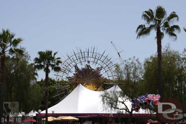 The large tent in the Sunshine Plaza is back to house the main demonstrations.