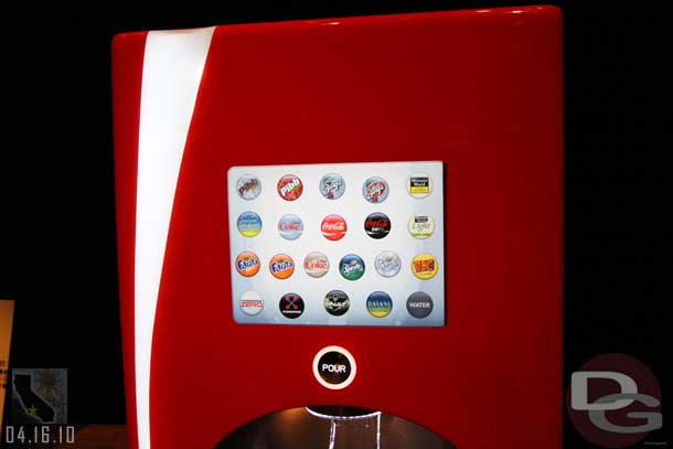 There was a touch screen to scroll through and select your beverage