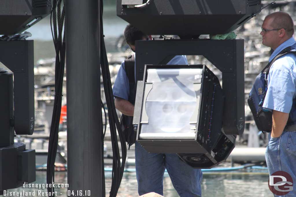 They were working on one of the spotlights out near Screamins launch area