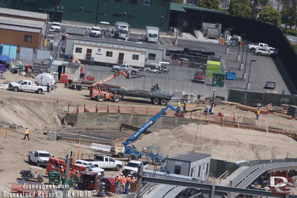 The rebar and forms now extend around to the left of the turn.