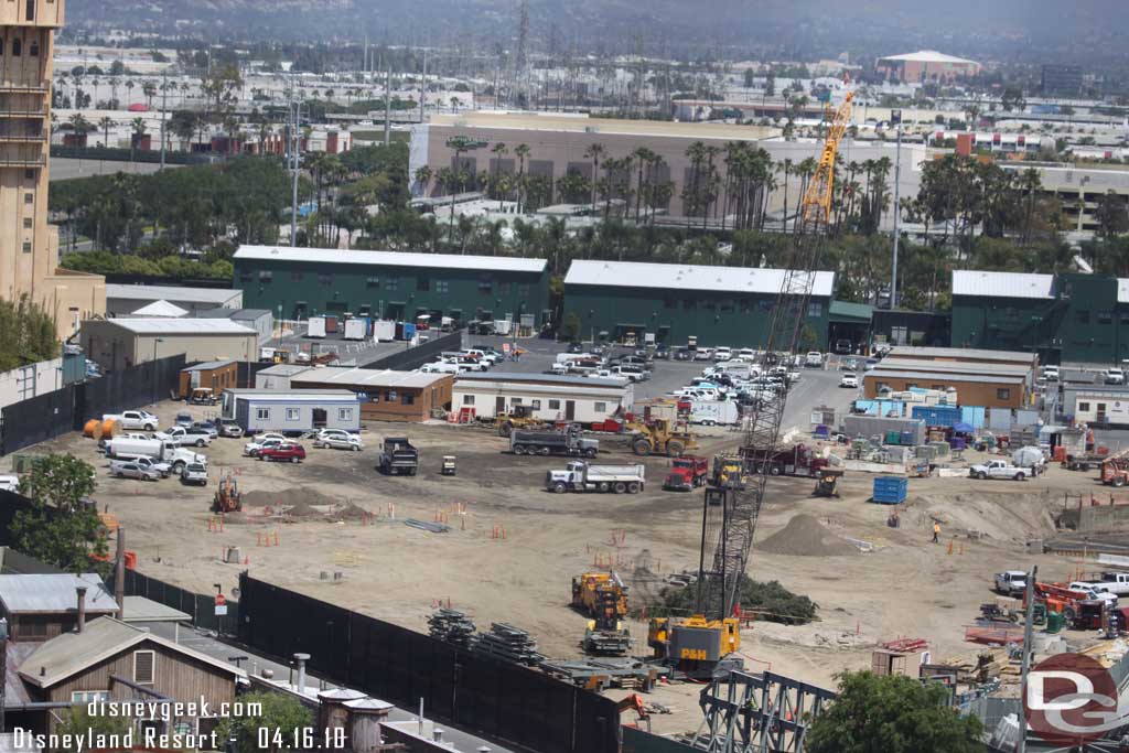 Off on the left not a lot of visible progress but looks like more digging (or at least dump trucks driving around)