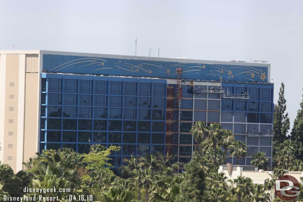 The Disneyland Hotel is moving along.