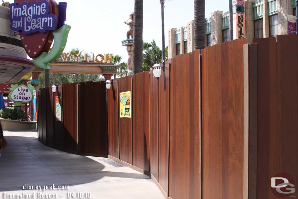 Heading back up the street you can see the walls have been pushed close to Playhouse Disney.