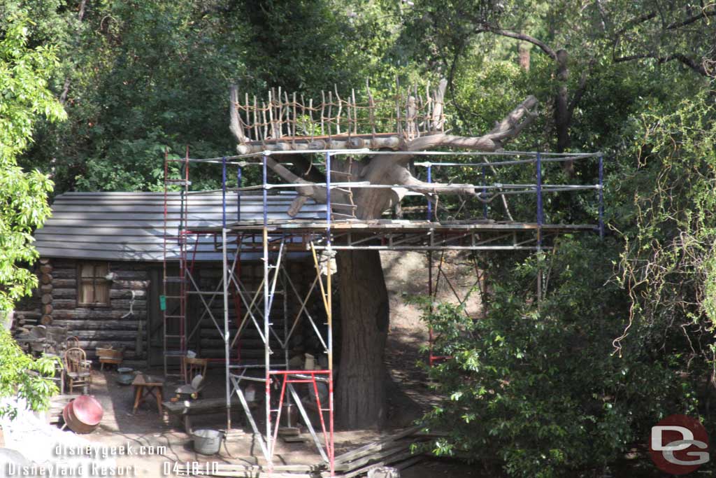 Work near the cabin.  Is that a tree house taking shape?