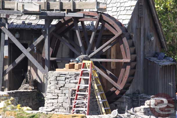 The new water wheel is in