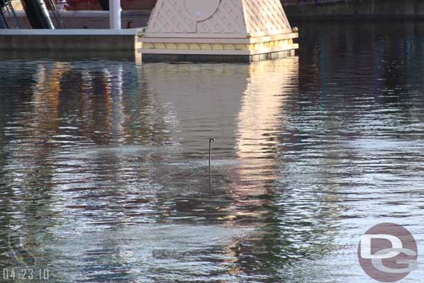 One pipe was still above water but everything else was submerged and hidden.