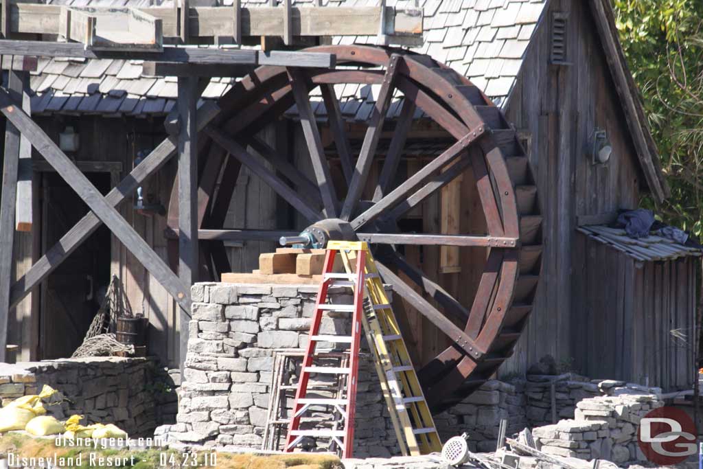 The new water wheel is in