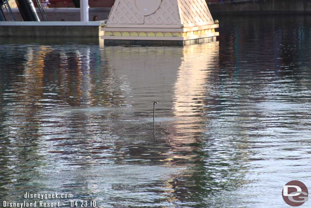 One pipe was still above water but everything else was submerged and hidden.