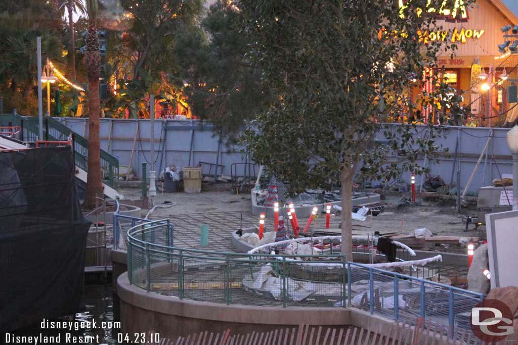 Looks like they are preparing to pour some concrete at the little park area near the swings.