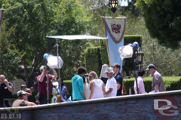 Filming something on the castle bridge