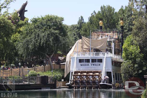 The Mark Twain is still partially wrapped up too, notice the new Paddle Wheel.