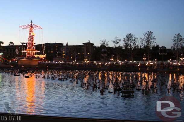 They were doing some testing/cycling of the fountains