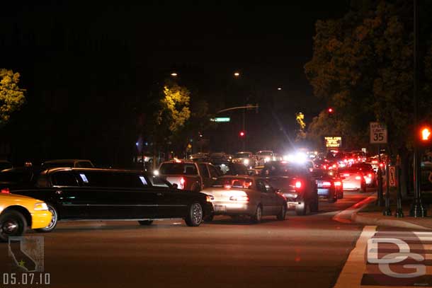 A traffic jam getting into Downtown Disney too.