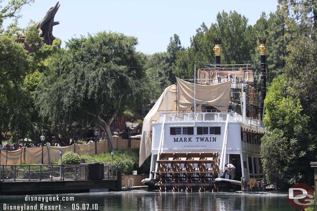 The Mark Twain is still partially wrapped up too, notice the new Paddle Wheel.