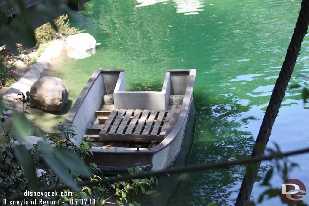 A boat docked near the Hungry Bear