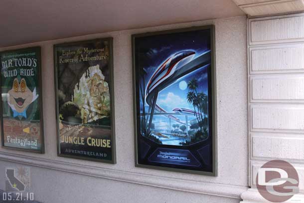 A new poster on the entrance tunnel.  This is the side on the right (Tomorrowland side).