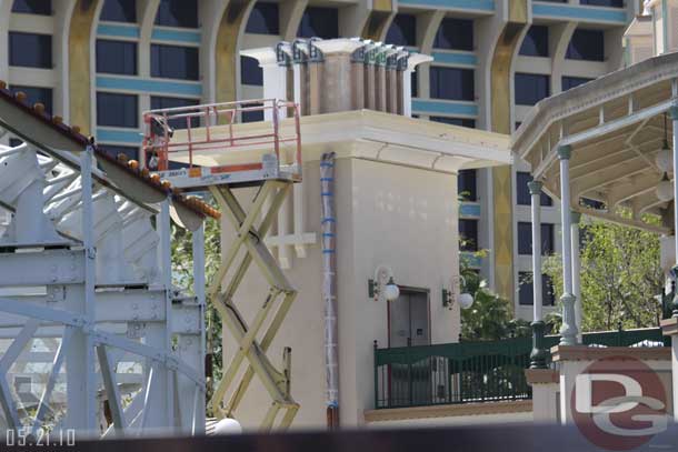 Painting the elevator building.