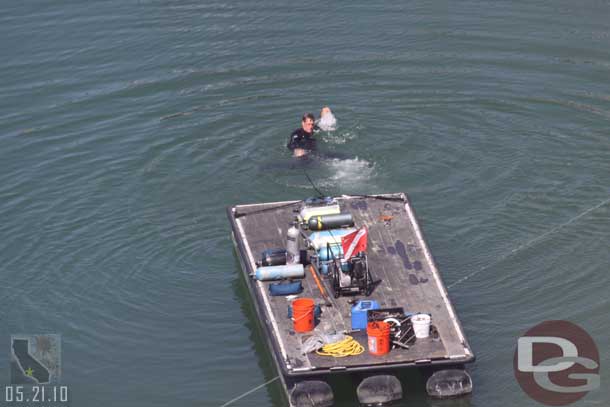 Thought this was interesting.  The diver was towing his barge back to the storage area.  