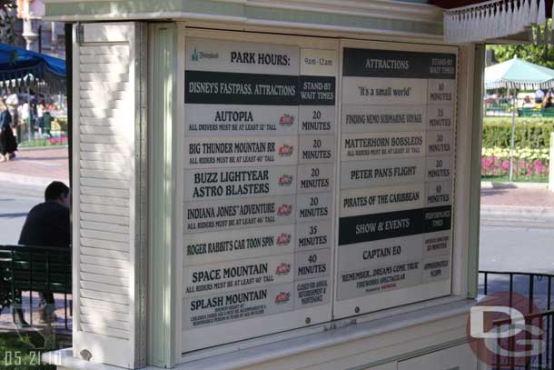 The wait times around 4:45pm