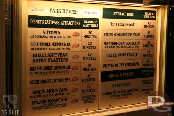 The wait times around 8:30.