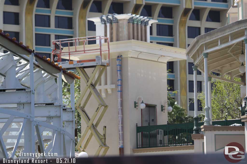 Painting the elevator building.