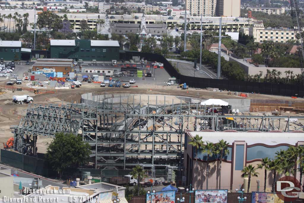 Over in Cars Land looks like quite a bit of concrete work is done with more to come.