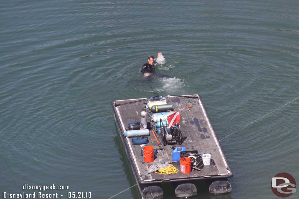 Thought this was interesting.  The diver was towing his barge back to the storage area.  