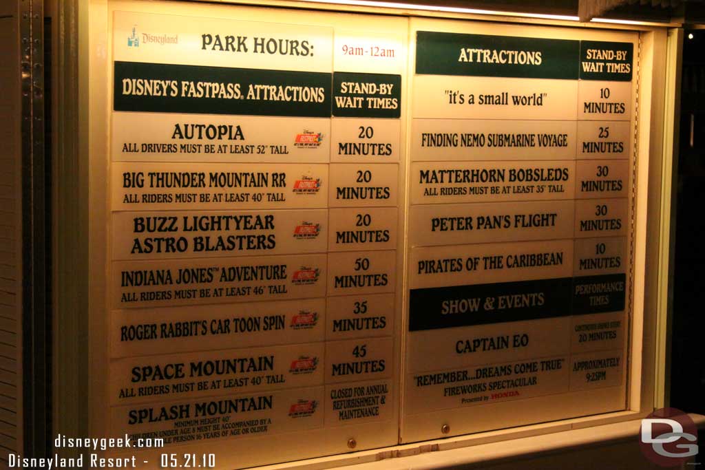 The wait times around 8:30.