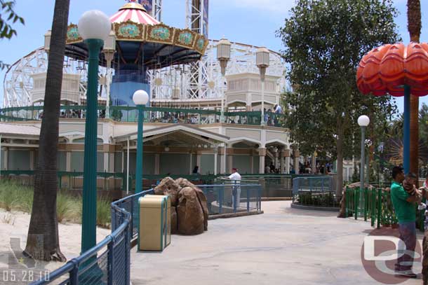 The new walkway is open going from the Jellyfish to the swings.