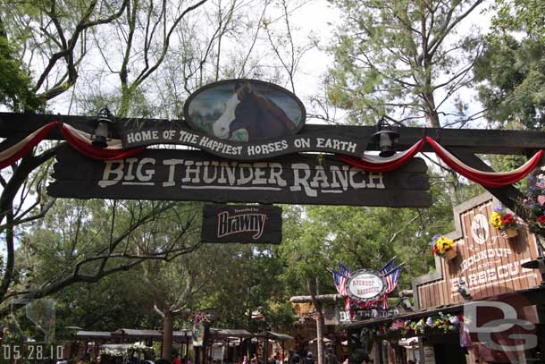 Swung through the BBQ area which is decked out for an All American BBQ for the summer