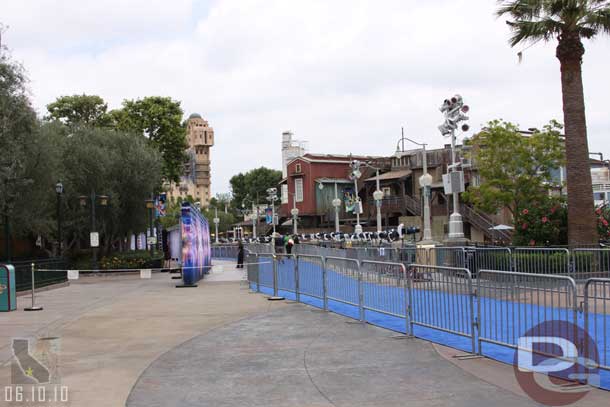 A look down the carpet.  The media will be on the right and the contest winners will be on the left.  The carpet went from near the winery out to the Pier.