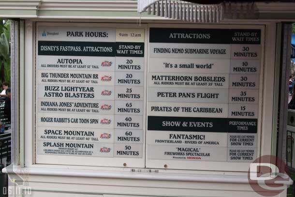 The wait times around 3:30pm