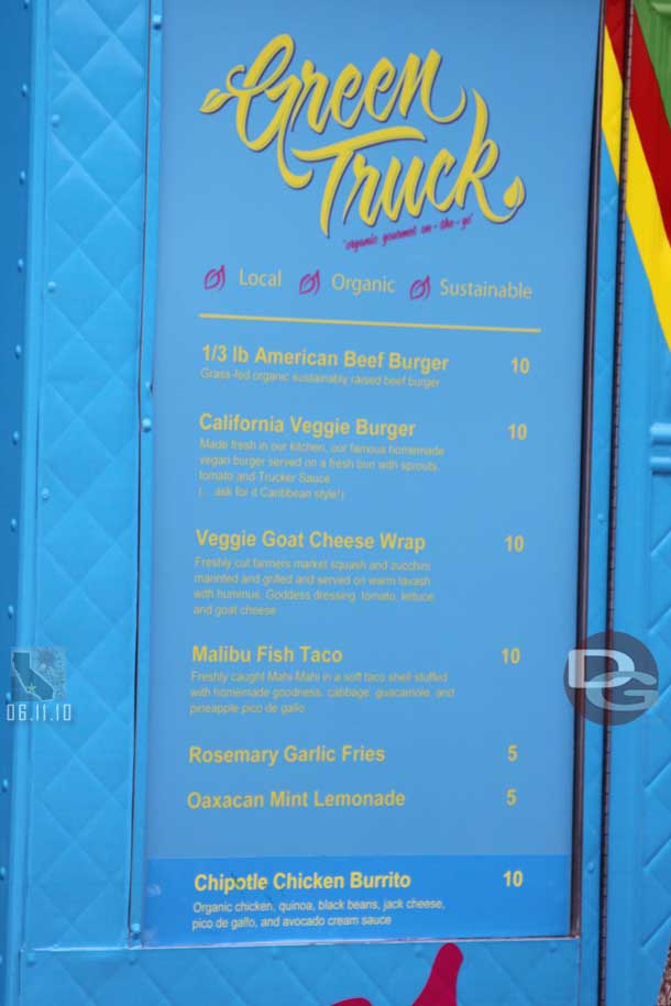 The menu on the truck