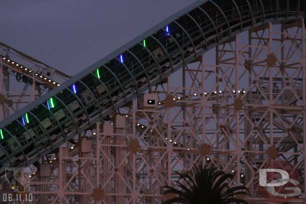 Looked like the projector on the lift hill was on, but could not see anything..