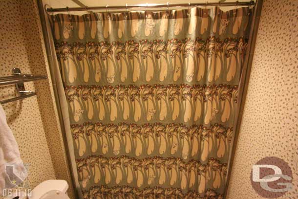 The shower curtain..